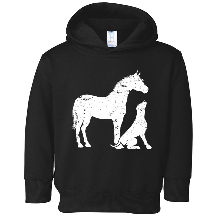 Horse And Dog Motif For Women And Men Horse Dog Lover Gift Toddler Hoodie