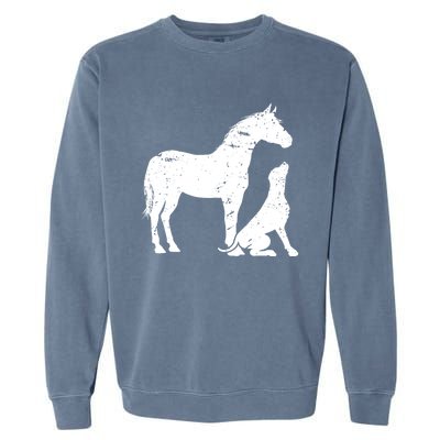 Horse And Dog Motif For Women And Men Horse Dog Lover Gift Garment-Dyed Sweatshirt