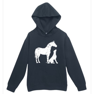 Horse And Dog Motif For Women And Men Horse Dog Lover Gift Urban Pullover Hoodie