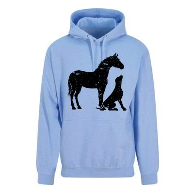 Horse And Dog Motif For Women And Men Horse Dog Lover Gift Unisex Surf Hoodie