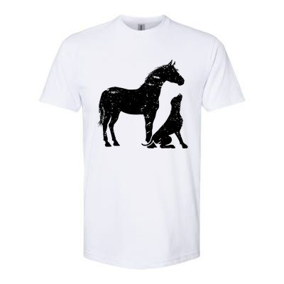 Horse And Dog Motif For Women And Men Horse Dog Lover Gift Softstyle CVC T-Shirt