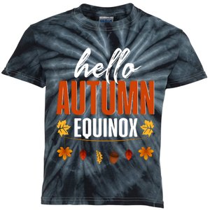 Hello Autumn Equinox Fall Leaves Graphic Kids Tie-Dye T-Shirt