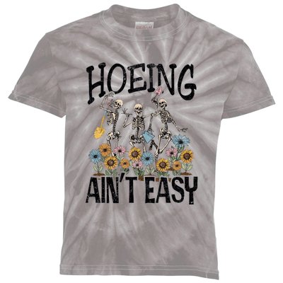 Hoeing Aint Easy Funny Skeleton Kids Tie-Dye T-Shirt