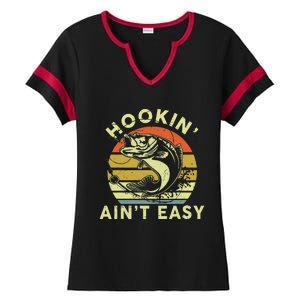 Hooking Aint Easy Women Funny Ladies Halftime Notch Neck Tee