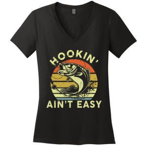 Hooking Aint Easy Women Funny Women's V-Neck T-Shirt