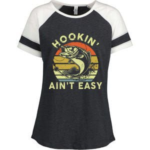 Hooking Aint Easy Women Funny Enza Ladies Jersey Colorblock Tee