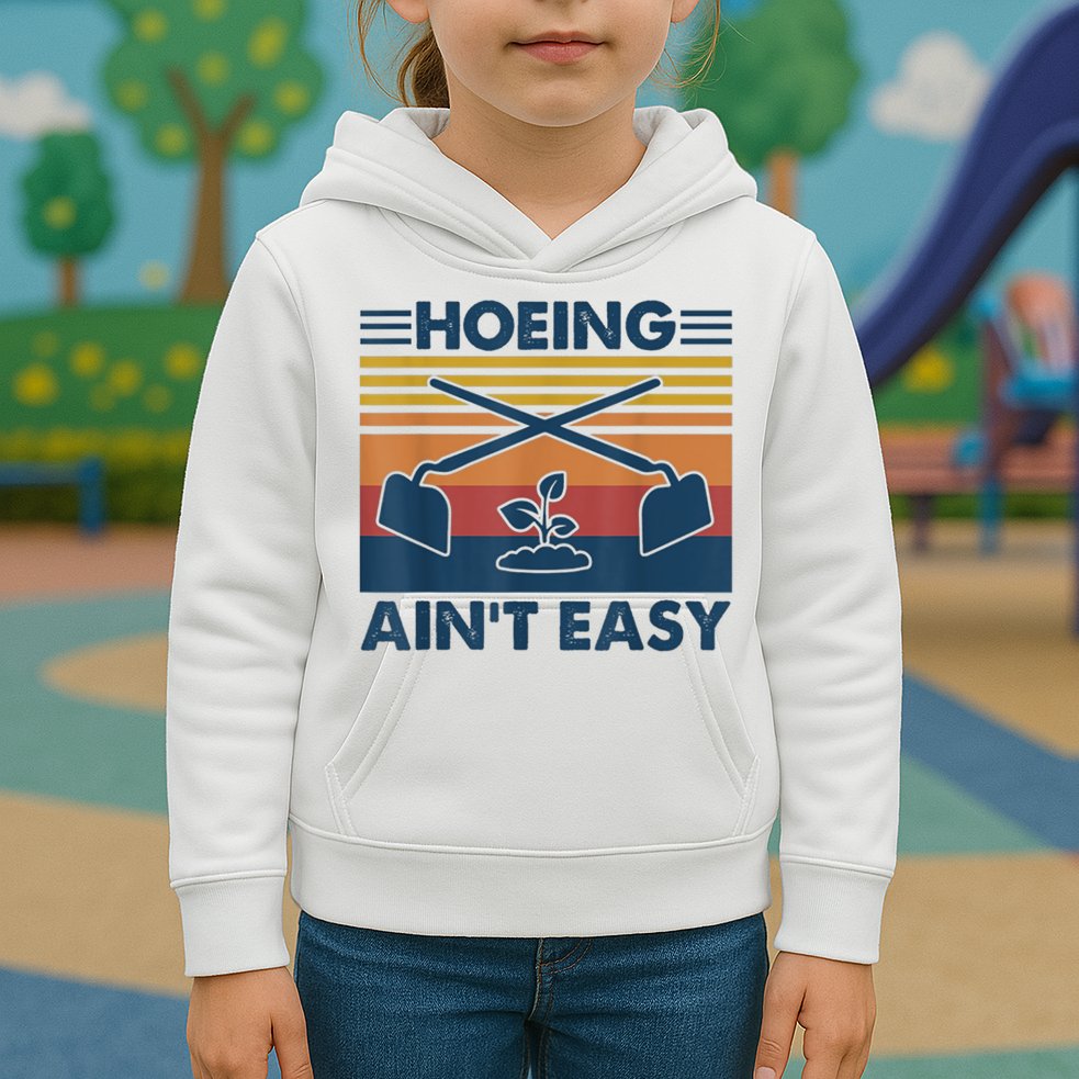 Hoeing Ain’t Easy Vintage Kids Hoodie