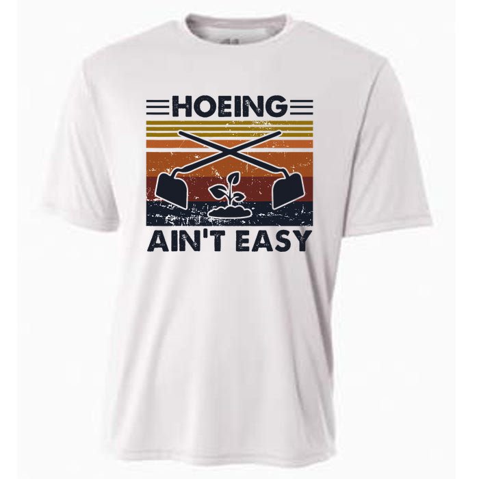 Hoeing AinT Easy Funny Vintage Gardening Lover Gardener Cooling Performance Crew T-Shirt