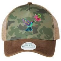 Hummingbird And Flower Bird Watcher Hummingbird Lover Legacy Tie Dye Trucker Hat