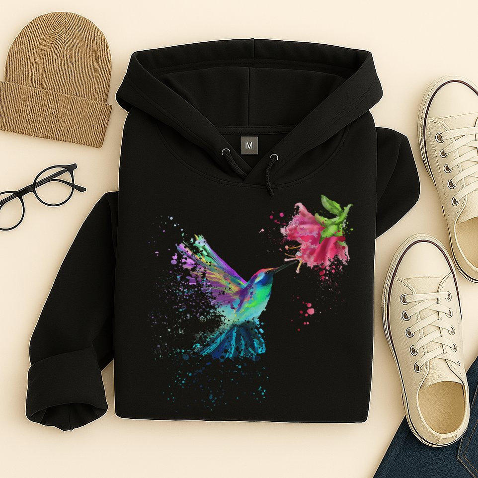 Hummingbird And Flower Bird Watcher Hummingbird Lover Hoodie