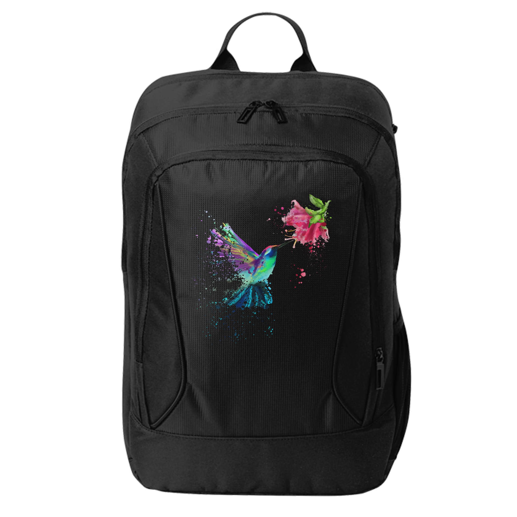 Hummingbird And Flower Bird Watcher Hummingbird Lover City Backpack
