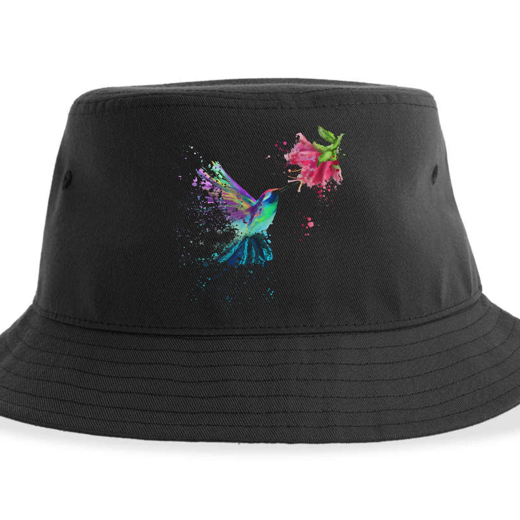 Hummingbird And Flower Bird Watcher Hummingbird Lover Sustainable Bucket Hat