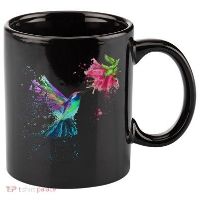 Hummingbird And Flower Bird Watcher Hummingbird Lover 11oz C Handle Ceramic Mug