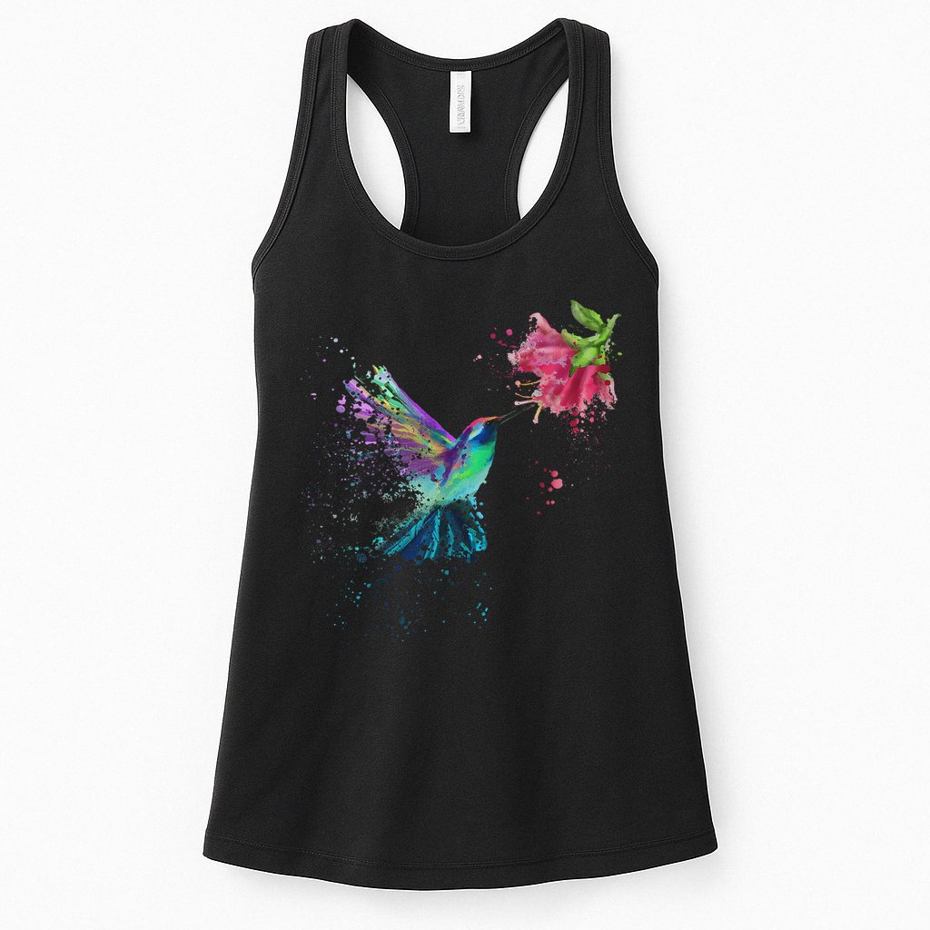 Hummingbird And Flower Bird Watcher Hummingbird Lover Womens Tank Top