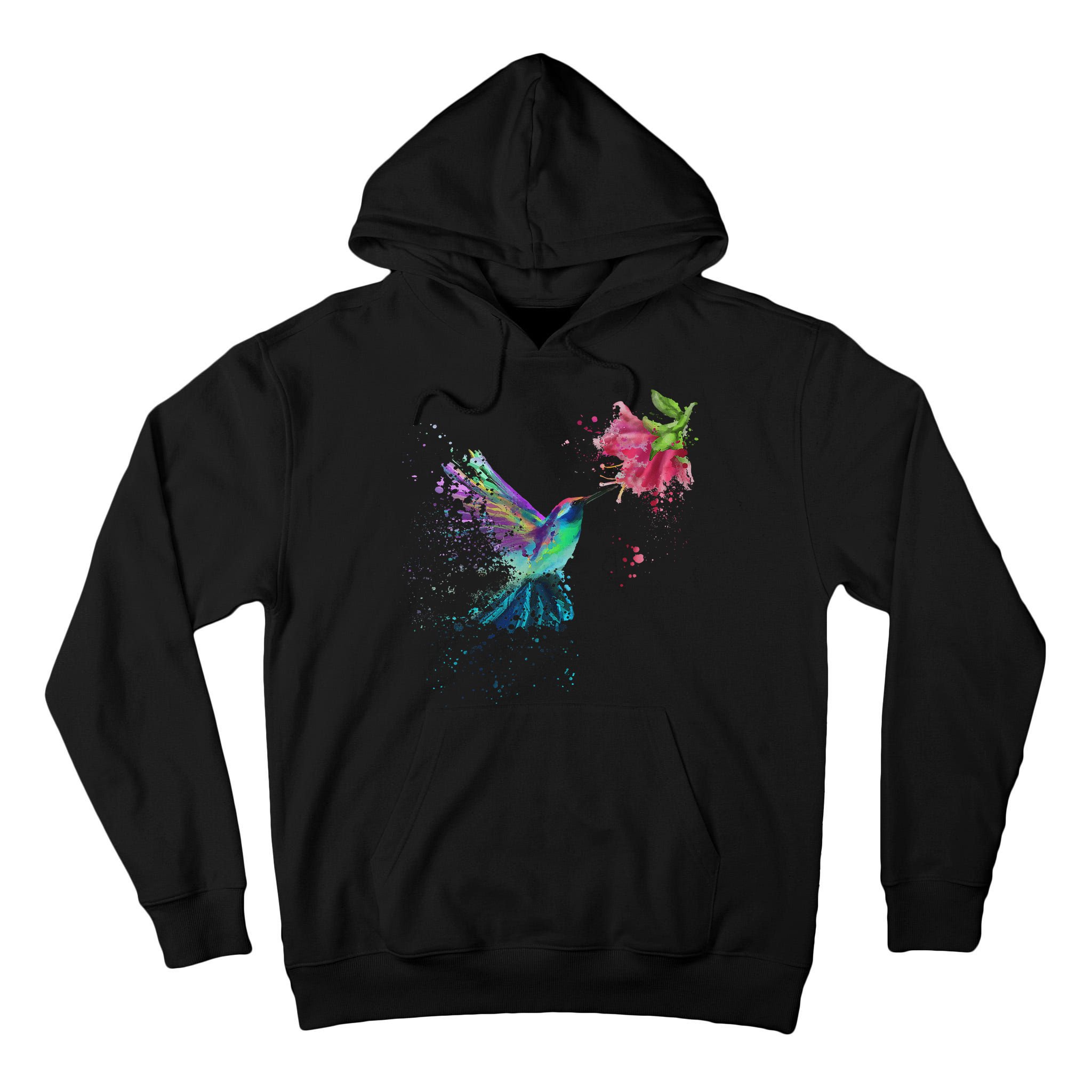 Hummingbird And Flower Bird Watcher Hummingbird Lover Tall Hoodie