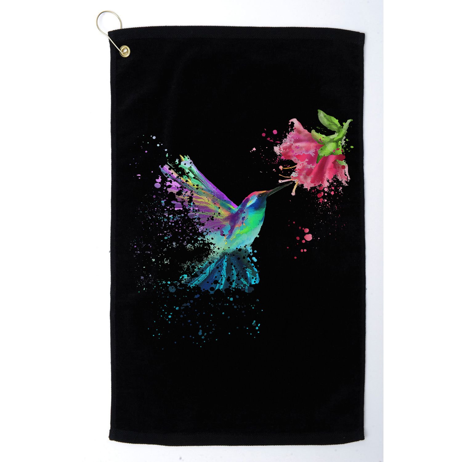 Hummingbird And Flower Bird Watcher Hummingbird Lover Golf Towel