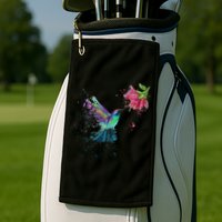 Hummingbird And Flower Bird Watcher Hummingbird Lover Golf Towel