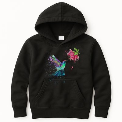 Hummingbird And Flower Bird Watcher Hummingbird Lover Kids Hoodie