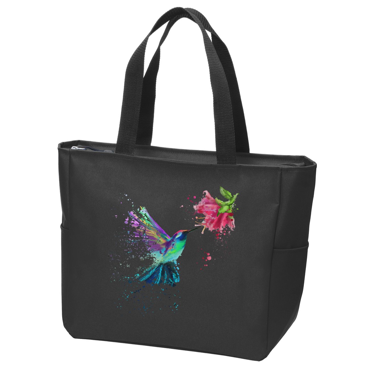 Hummingbird And Flower Bird Watcher Hummingbird Lover Zip Tote Bag