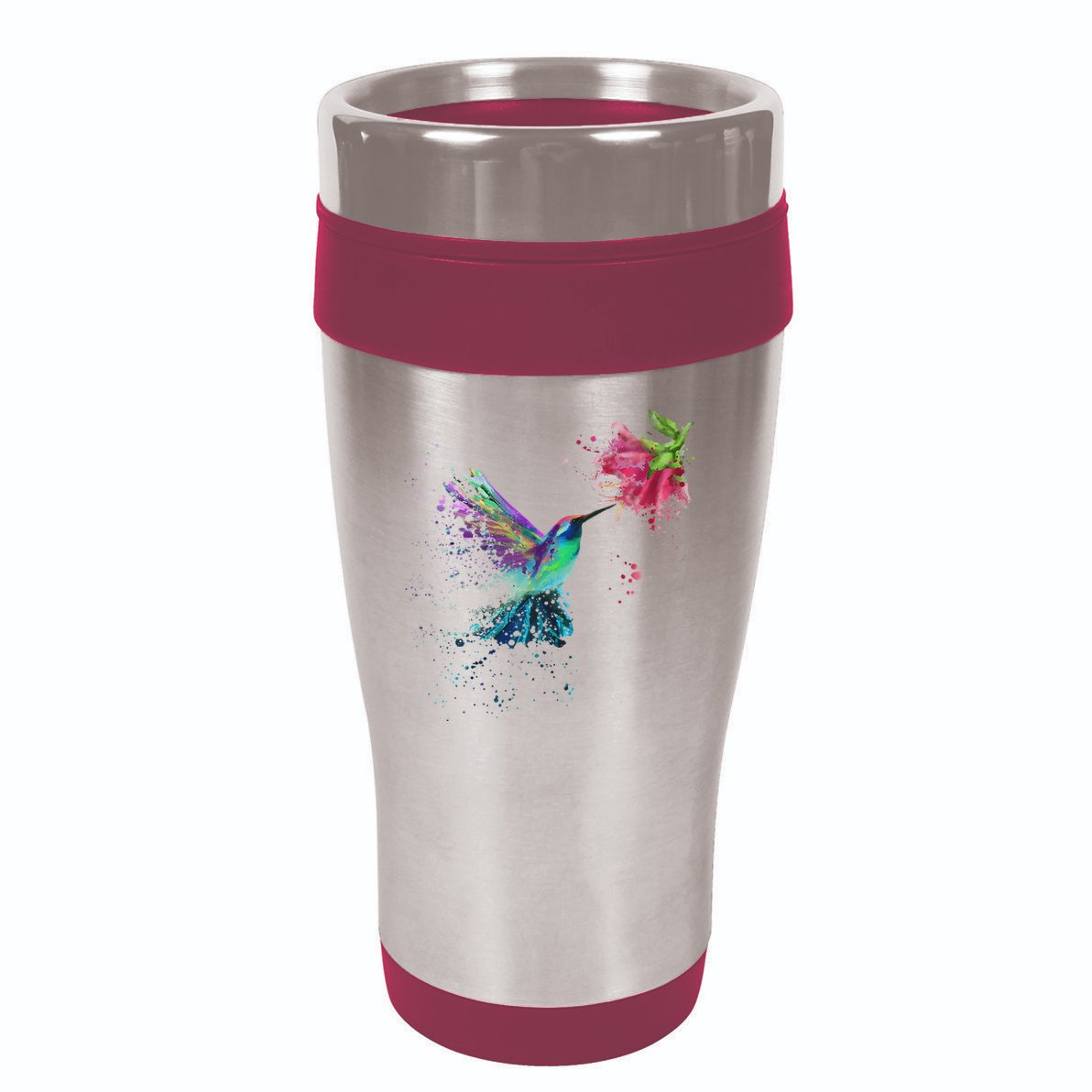 Hummingbird And Flower Bird Watcher Hummingbird Lover 16oz Travel Tumbler
