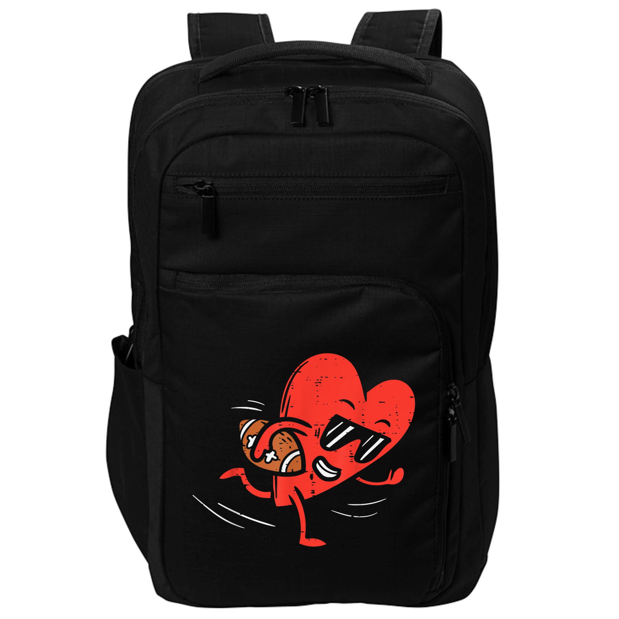 Heart American Football Valentines Day Sports Impact Tech Backpack