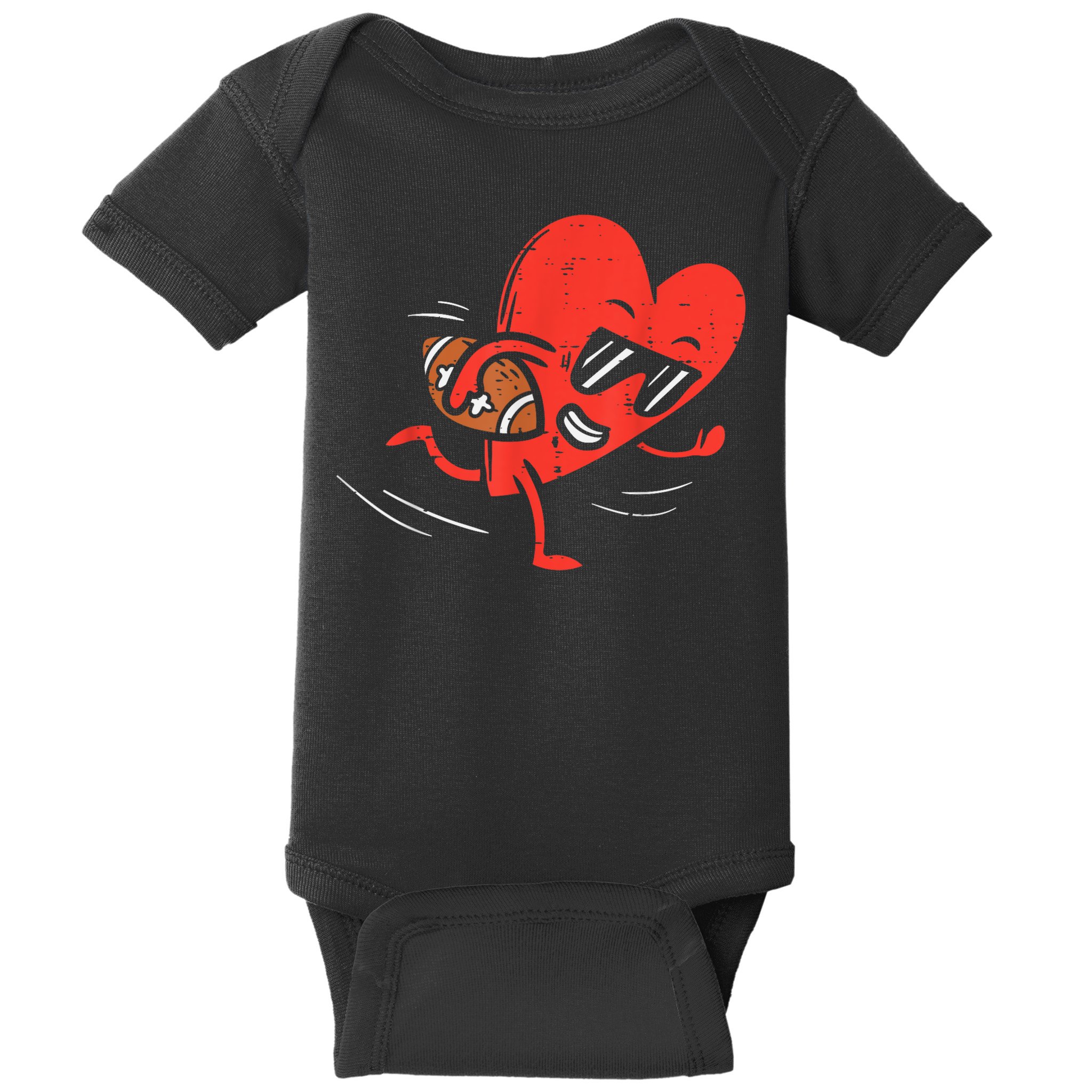 Heart American Football Valentines Day Sports Baby Bodysuit