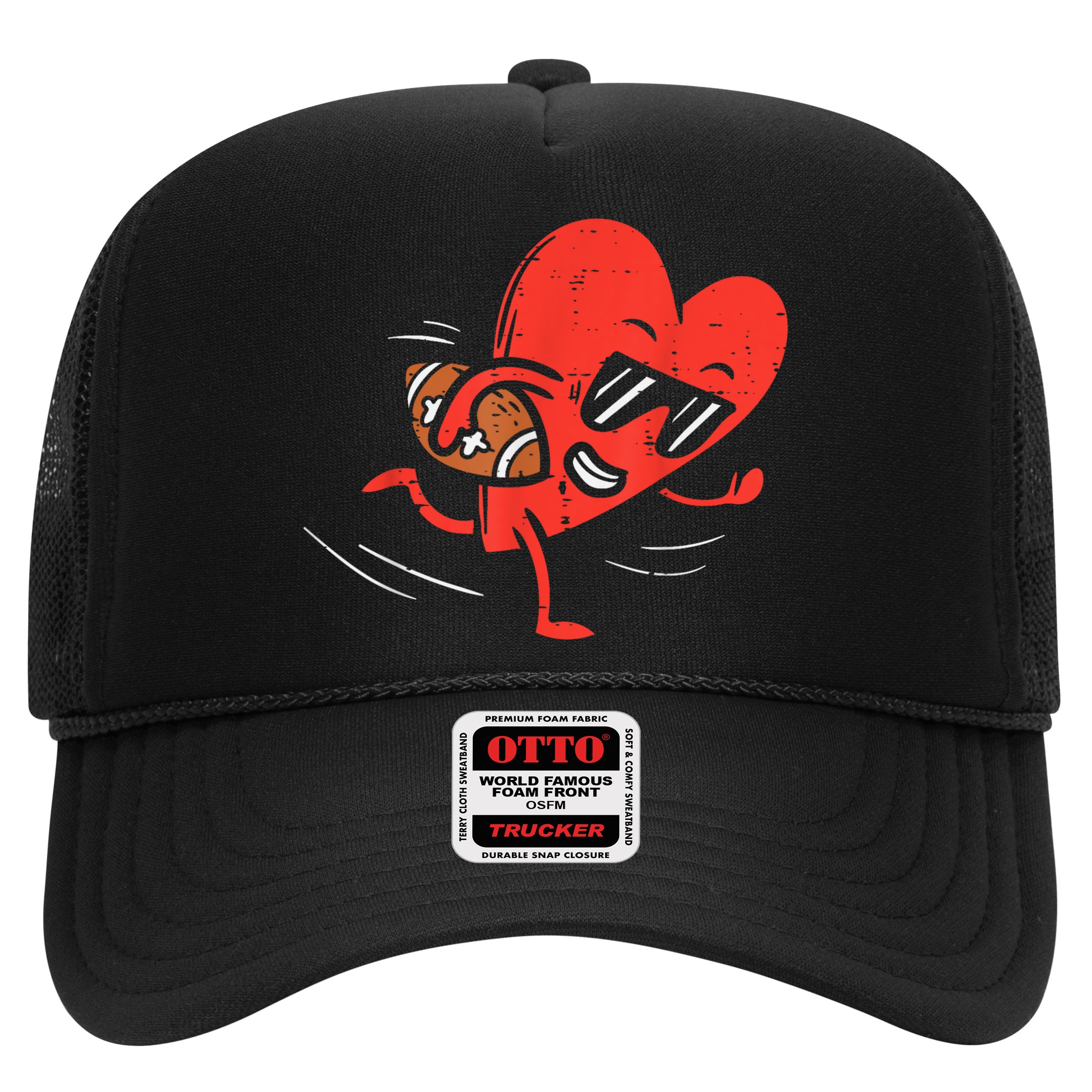 Heart American Football Valentines Day Sports Hat