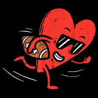 Heart American Football Valentines Day Sports Toddler Hoodie