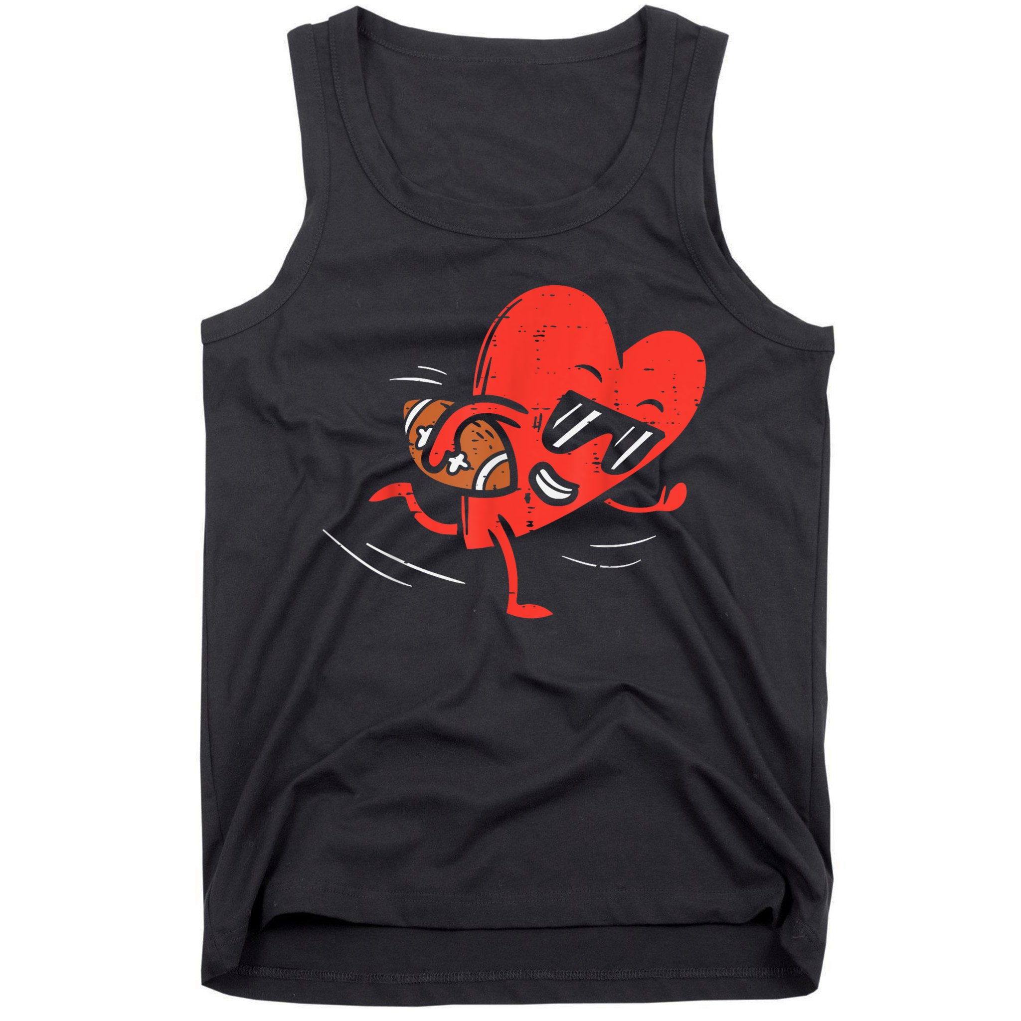 Heart American Football Valentines Day Sports Tank Top