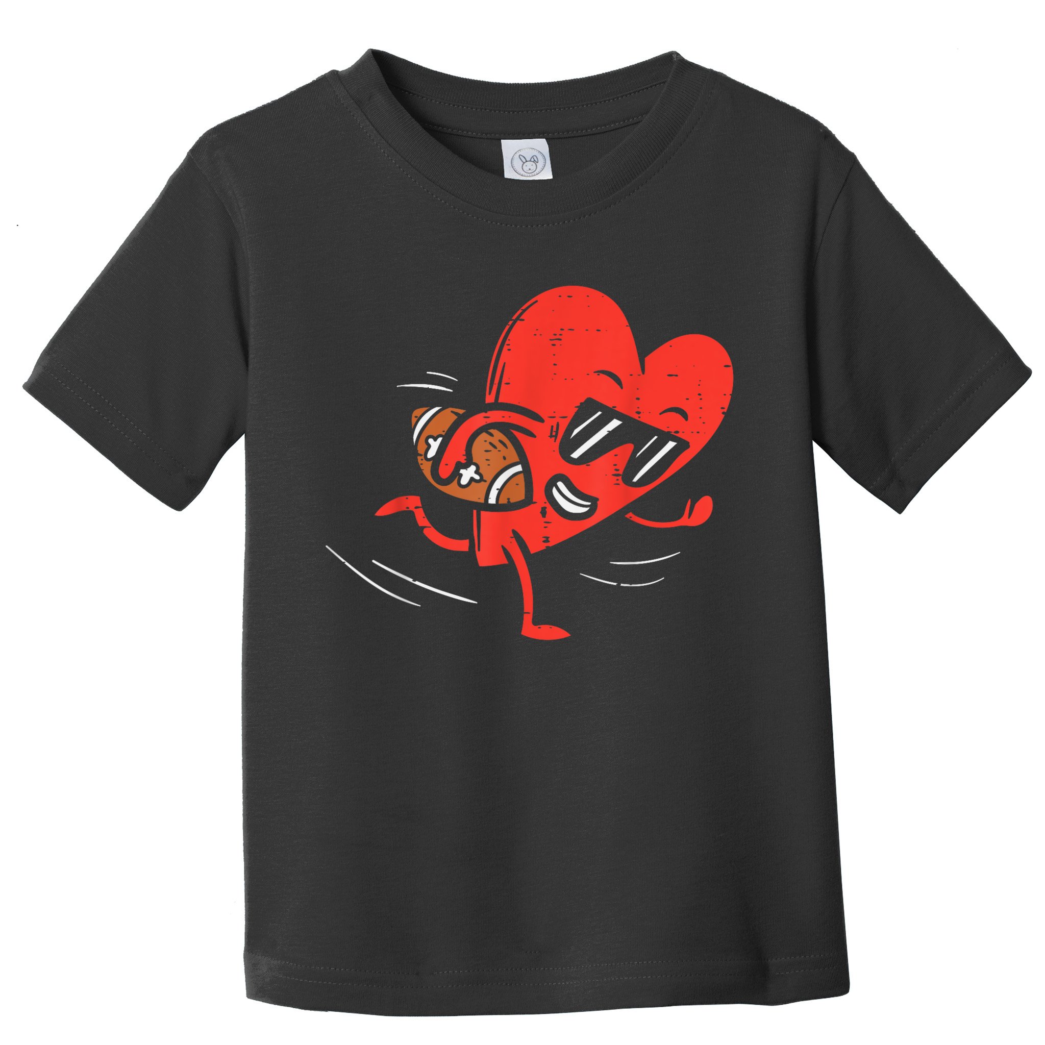 Heart American Football Valentines Day Sports Toddler T-Shirt