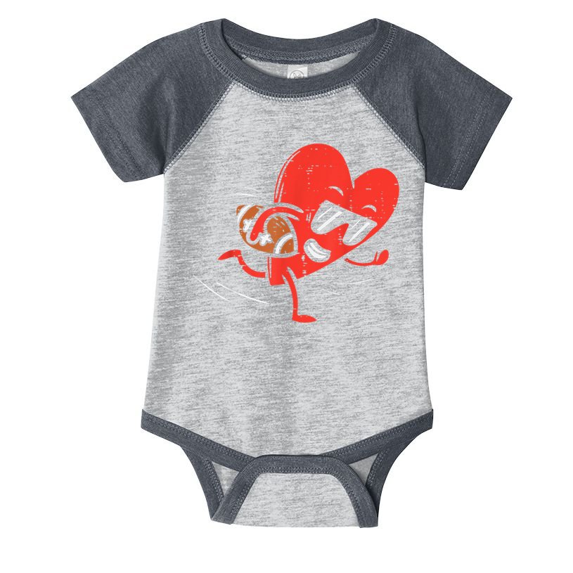 Heart American Football Valentines Day Sports Infant Baby Jersey Bodysuit