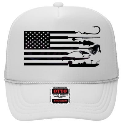 Hunting And Fishing High Crown Mesh Back Trucker Hat