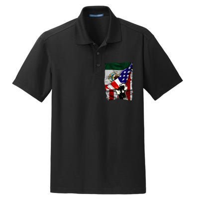 Half American Flag Mexican Roots Usa Flag Mexico Dry Zone Grid Polo