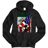 Half American Flag Mexican Roots Usa Flag Mexico Tie Dye Hoodie