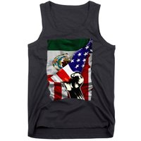 Half American Flag Mexican Roots Usa Flag Mexico Tank Top