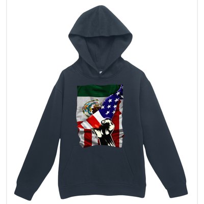 Half American Flag Mexican Roots Usa Flag Mexico Urban Pullover Hoodie