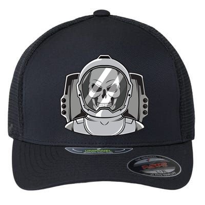 Halloween Astronaut Funny Gift Funny Gift Space Astronaut Skull Graphic Gift Flexfit Unipanel Trucker Cap