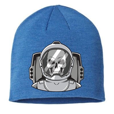 Halloween Astronaut Funny Gift Funny Gift Space Astronaut Skull Graphic Gift Sustainable Beanie