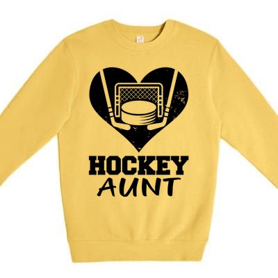 Hockey Aunt Funny Hockey Heart Gift Premium Crewneck Sweatshirt