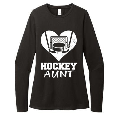 Hockey Aunt Funny Hockey Heart Gift Womens CVC Long Sleeve Shirt