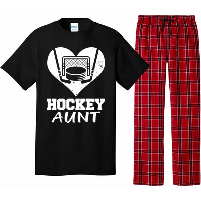 Hockey Aunt Funny Hockey Heart Gift Pajama Set