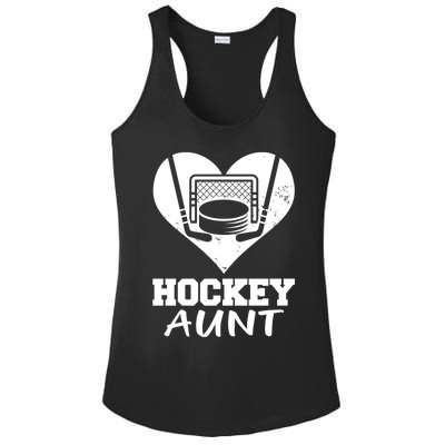 Hockey Aunt Funny Hockey Heart Gift Ladies PosiCharge Competitor Racerback Tank