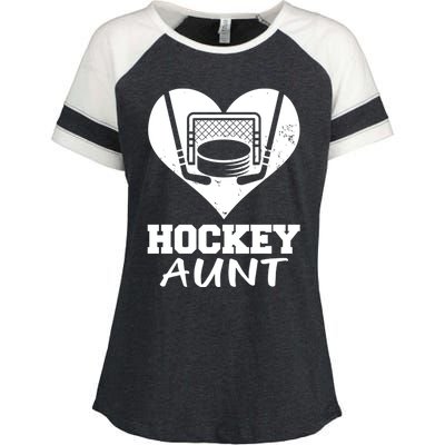 Hockey Aunt Funny Hockey Heart Gift Enza Ladies Jersey Colorblock Tee