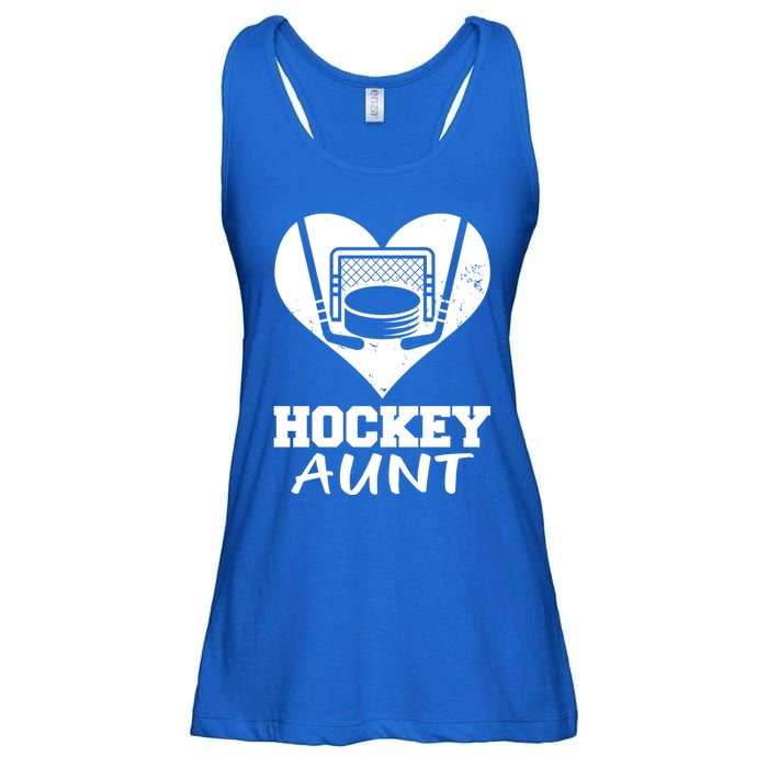 Hockey Aunt Funny Hockey Heart Gift Ladies Essential Flowy Tank