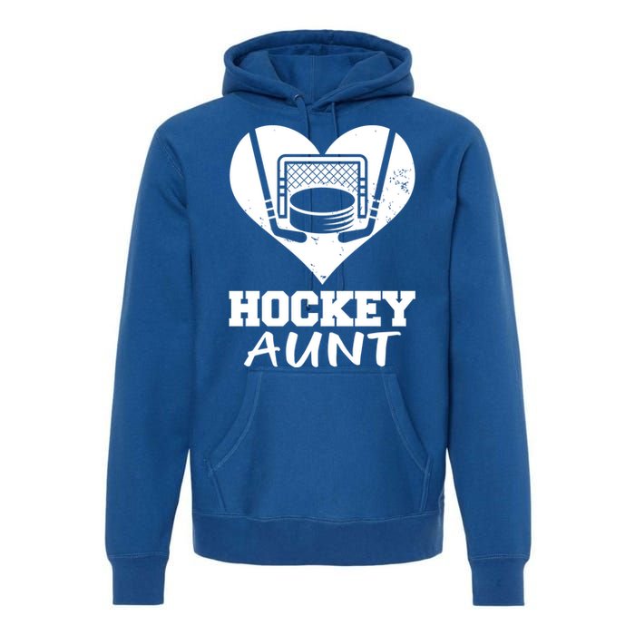 Hockey Aunt Funny Hockey Heart Gift Premium Hoodie