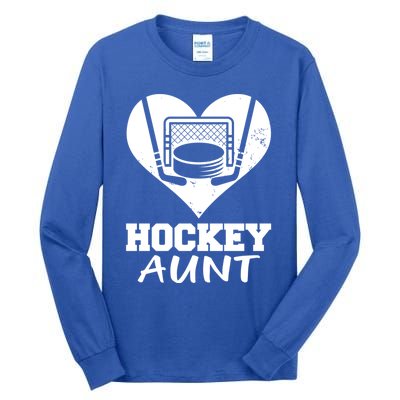 Hockey Aunt Funny Hockey Heart Gift Tall Long Sleeve T-Shirt