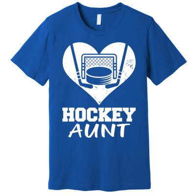 Hockey Aunt Funny Hockey Heart Gift Premium T-Shirt