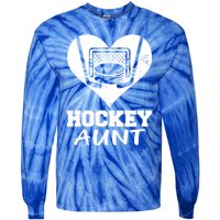 Hockey Aunt Funny Hockey Heart Gift Tie-Dye Long Sleeve Shirt