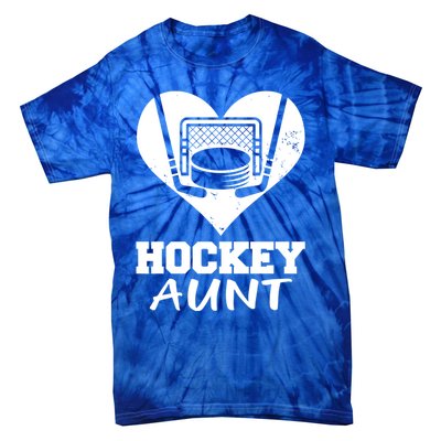 Hockey Aunt Funny Hockey Heart Gift Tie-Dye T-Shirt