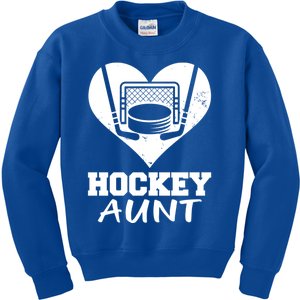 Hockey Aunt Funny Hockey Heart Gift Kids Sweatshirt